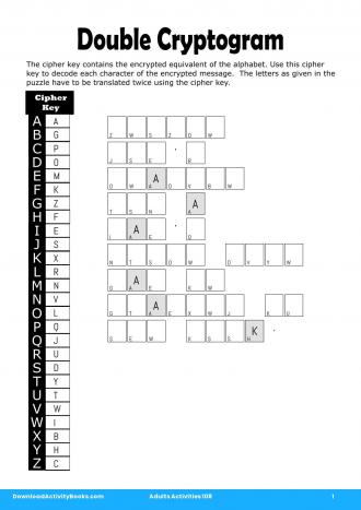 Double Cryptogram #1 in Adults Activities 108