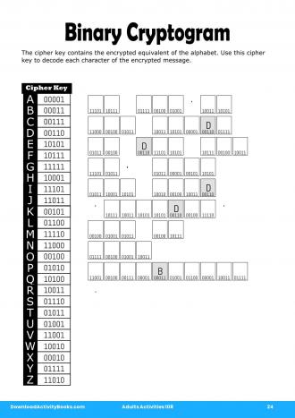 Binary Cryptogram #24 in Adults Activities 108