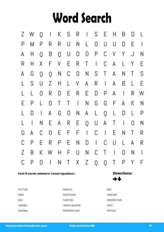 Word Search #15 in Kids Activities 108