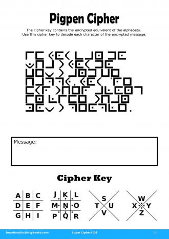 Pigpen Cipher #11 in Super Ciphers 108