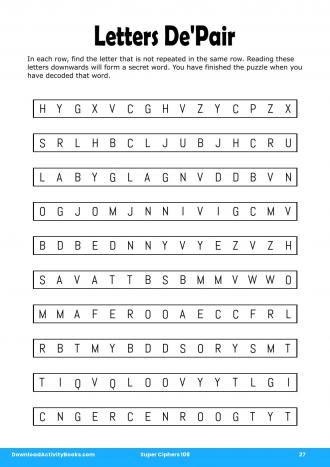 Letters De'Pair #27 in Super Ciphers 108
