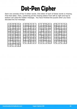 Dot-Pen Cipher #28 in Super Ciphers 108