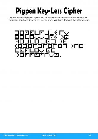 Pigpen Cipher #30 in Super Ciphers 108