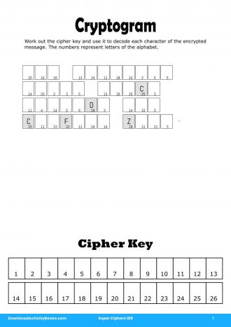 Cryptogram #1 in Super Ciphers 109