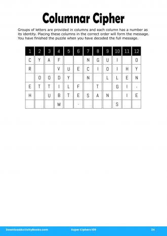 Columnar Cipher #24 in Super Ciphers 109