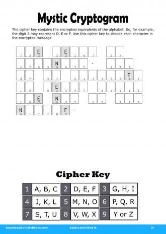 Mystic Cryptogram #21 in Adults Activities 14