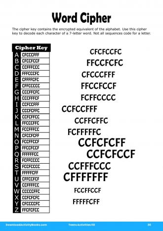 Word Cipher in Teens Activities 110