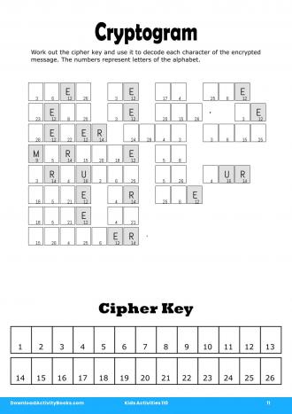 Cryptogram #11 in Kids Activities 110
