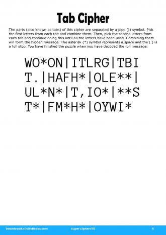 Tab Cipher #5 in Super Ciphers 110