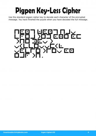 Pigpen Cipher #9 in Super Ciphers 110
