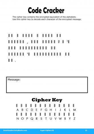Code Cracker #22 in Super Ciphers 110