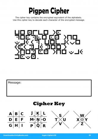 Pigpen Cipher #25 in Super Ciphers 110