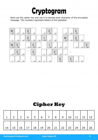 Cryptogram #27 in Super Ciphers 110