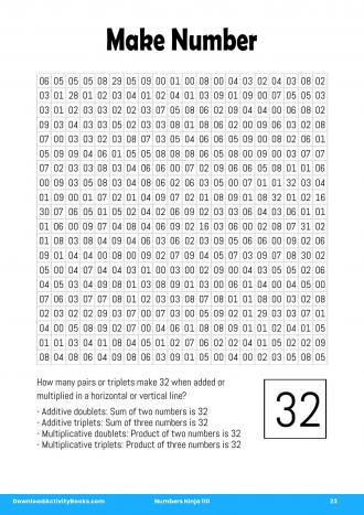 Make Number #23 in Numbers Ninja 110