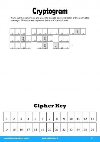 Cryptogram #13 in Adults Activities 111