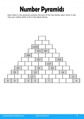 Number Pyramids #19 in Teens Activities 111