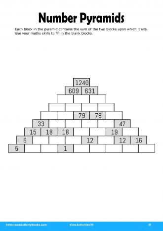 Number Pyramids #21 in Kids Activities 111