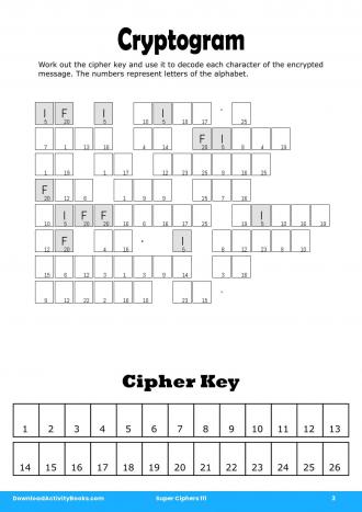Cryptogram in Super Ciphers 111