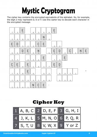 Mystic Cryptogram in Super Ciphers 111