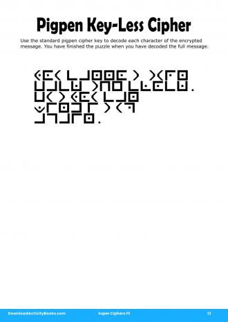 Pigpen Cipher #12 in Super Ciphers 111