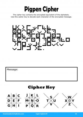 Pigpen Cipher #24 in Super Ciphers 111