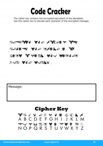 Code Cracker #30 in Super Ciphers 111