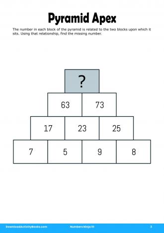 Pyramid Apex in Numbers Ninja 111