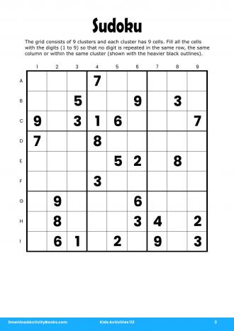 Sudoku #3 in Kids Activities 112