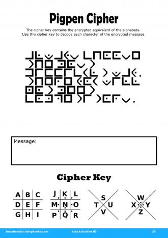 Pigpen Cipher #26 in Kids Activities 112