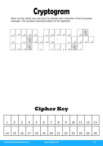 Cryptogram in Super Ciphers 112