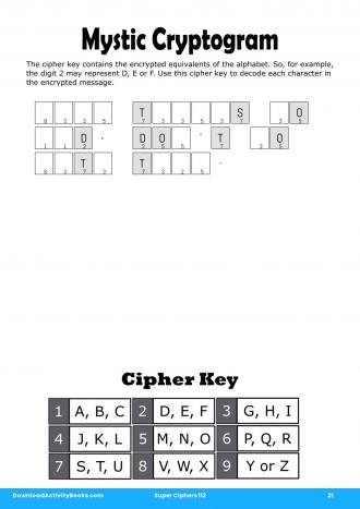 Mystic Cryptogram in Super Ciphers 112