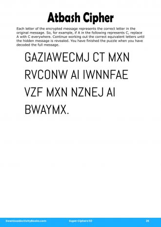 Atbash Cipher in Super Ciphers 112