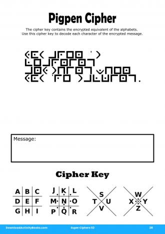 Pigpen Cipher in Super Ciphers 112