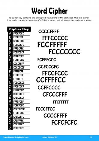 Word Cipher in Super Ciphers 112
