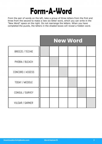 Form-A-Word #3 in Word Games 111
