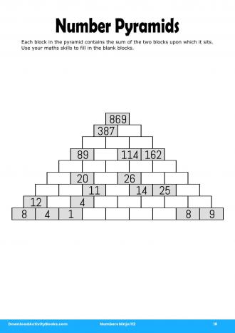 Number Pyramids #16 in Numbers Ninja 112