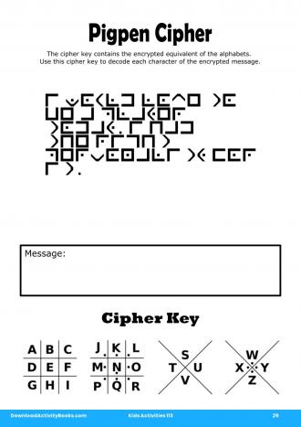 Pigpen Cipher #29 in Kids Activities 113