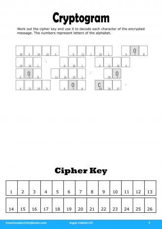 Cryptogram #3 in Super Ciphers 113