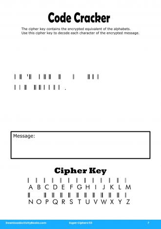 Code Cracker in Super Ciphers 113