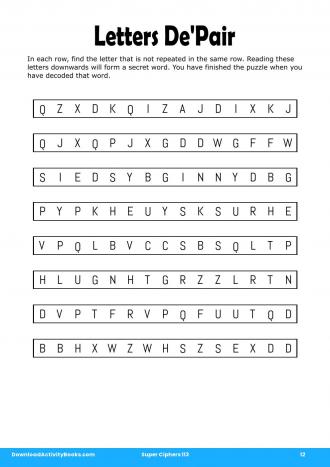 Letters De'Pair #12 in Super Ciphers 113