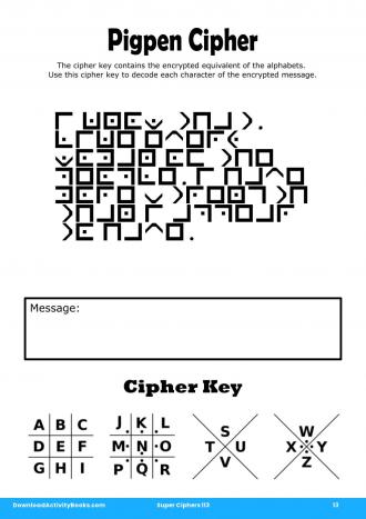 Pigpen Cipher #13 in Super Ciphers 113