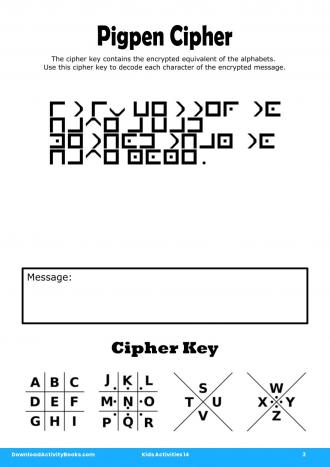 Pigpen Cipher #3 in Kids Activities 14