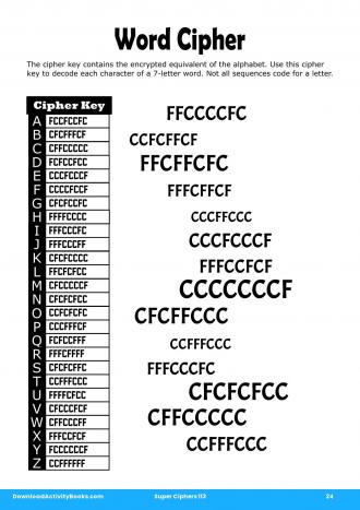 Word Cipher in Super Ciphers 113