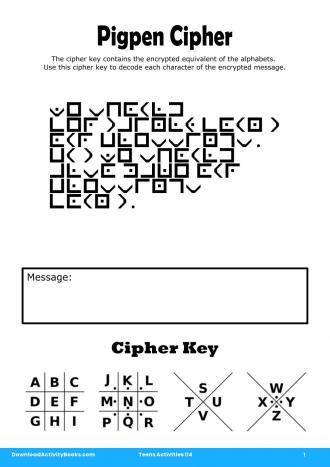 Pigpen Cipher #1 in Teens Activities 114