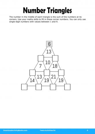 Number Triangles in Teens Activities 114