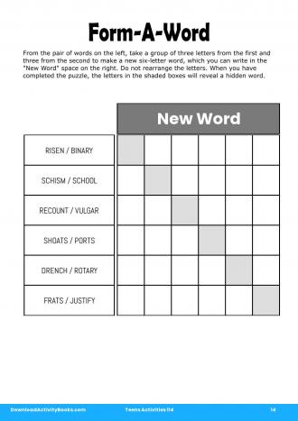 Form-A-Word in Teens Activities 114