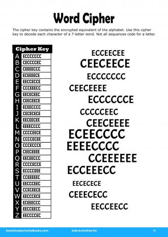 Word Cipher #11 in Kids Activities 114