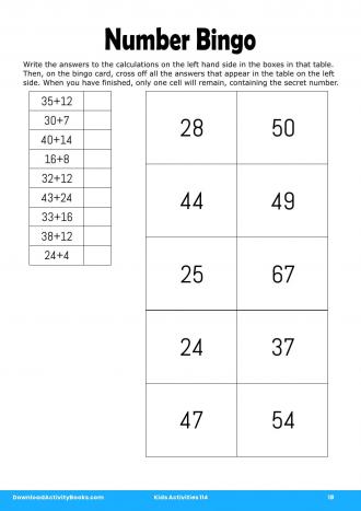 Number Bingo in Kids Activities 114