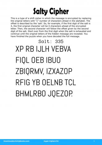 Salty Cipher in Super Ciphers 114