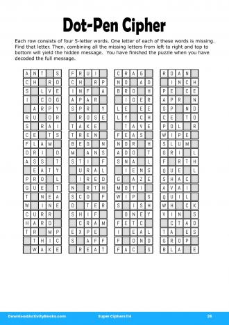 Dot-Pen Cipher #26 in Super Ciphers 114